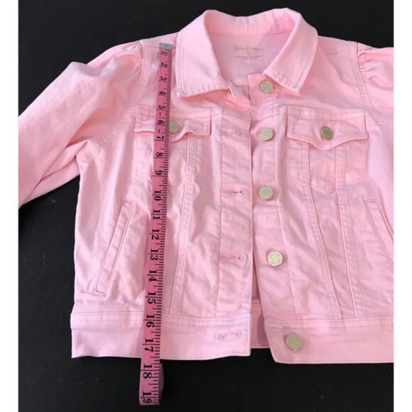 Lilly Pulitzer Laylani Calla Lilly Pink Denim Jacket - Size Small - Picture 8 of 12